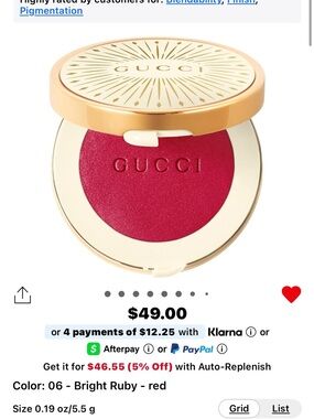 Gucci Cream Blush in Bright Ruby